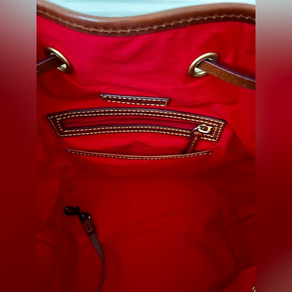 Dooney and Bourke Tasha Florentine Leather Drawstring Shoulder Bag Natural EUC - Picture 9 of 15